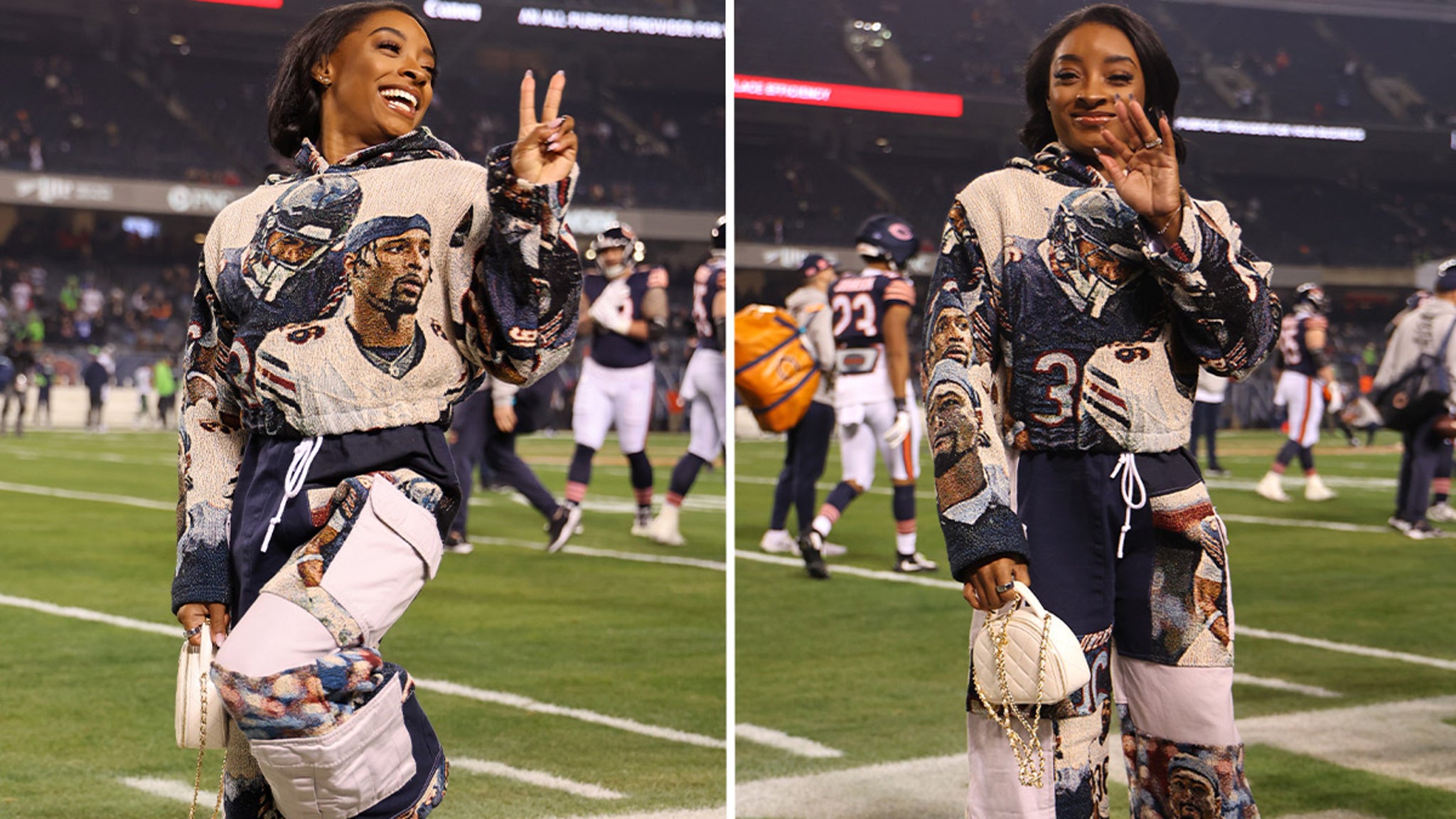 Simone Biles supports husband Jonathan Owens in head-to-toe outfit at Bears Game