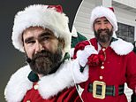 Jason Kelce dresses up as Santa for latest ESPN MNF appearance…and brother Travis loves it