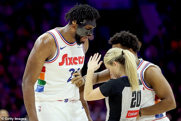 Shocking moment: Controversial 7-foot NBA star Joel Embiid yells at referee before being ejected