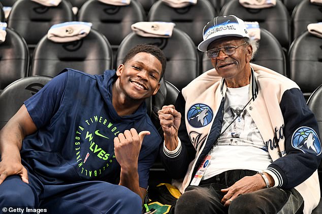 NBA's Anthony Edwards was stunned when his 82-year-old grandfather surprised him in the crowd for the first time since high school.