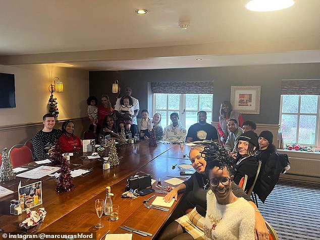 Marcus Rashford enjoys Christmas dinner as he celebrates “family time” amid an uncertain future at Manchester United following his explosive interview.