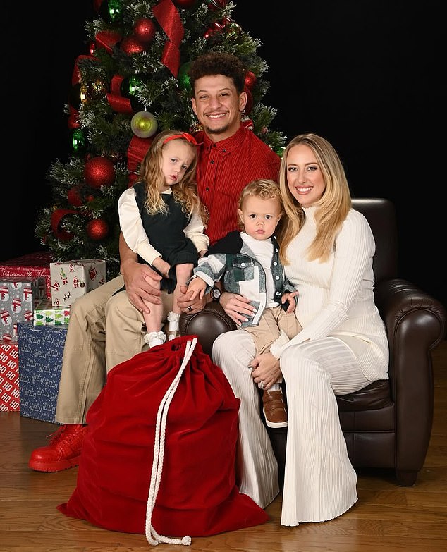 Patrick and Brittany Mahomes share adorable family holiday photos before Chiefs star leaves home for NFL