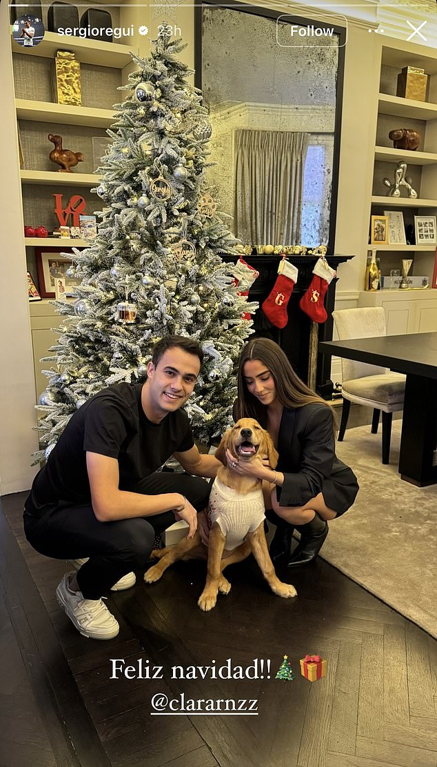 Tottenham star Sergio Reguilón deletes all his Instagram posts with his ex-girlfriend, before posting photos from Christmas Day with his new influencer partner.