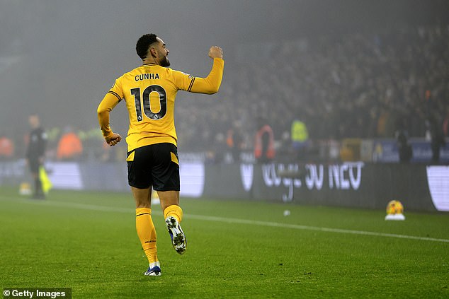 Arsenal 'interested in Matheus Cunha' after Wolves striker starred against Man United as Mikel Arteta aims to bolster attack following Bukayo Saka injury