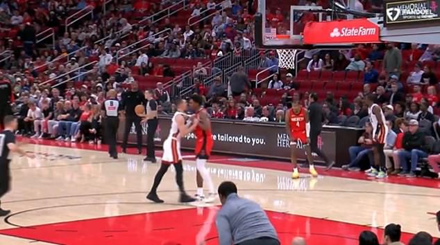 Shocking moment: Amen Thompson throws Tyler Herro to the ground in Heat-Rockets game before melee breaks out