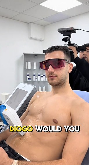 Bizarre footage emerges of Man United star Diogo Dalot undergoing laser hair removal amid the Red Devils' alarming slump in form that has left Ruben Amorim fearing a relegation fight.