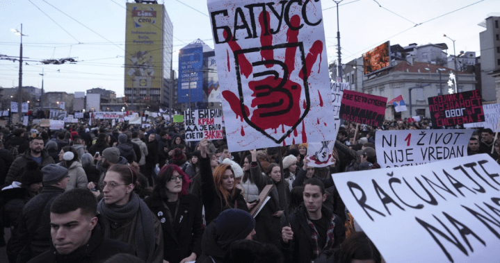 Thousands flock to Belgrade square to protest against populist Serbian president – National