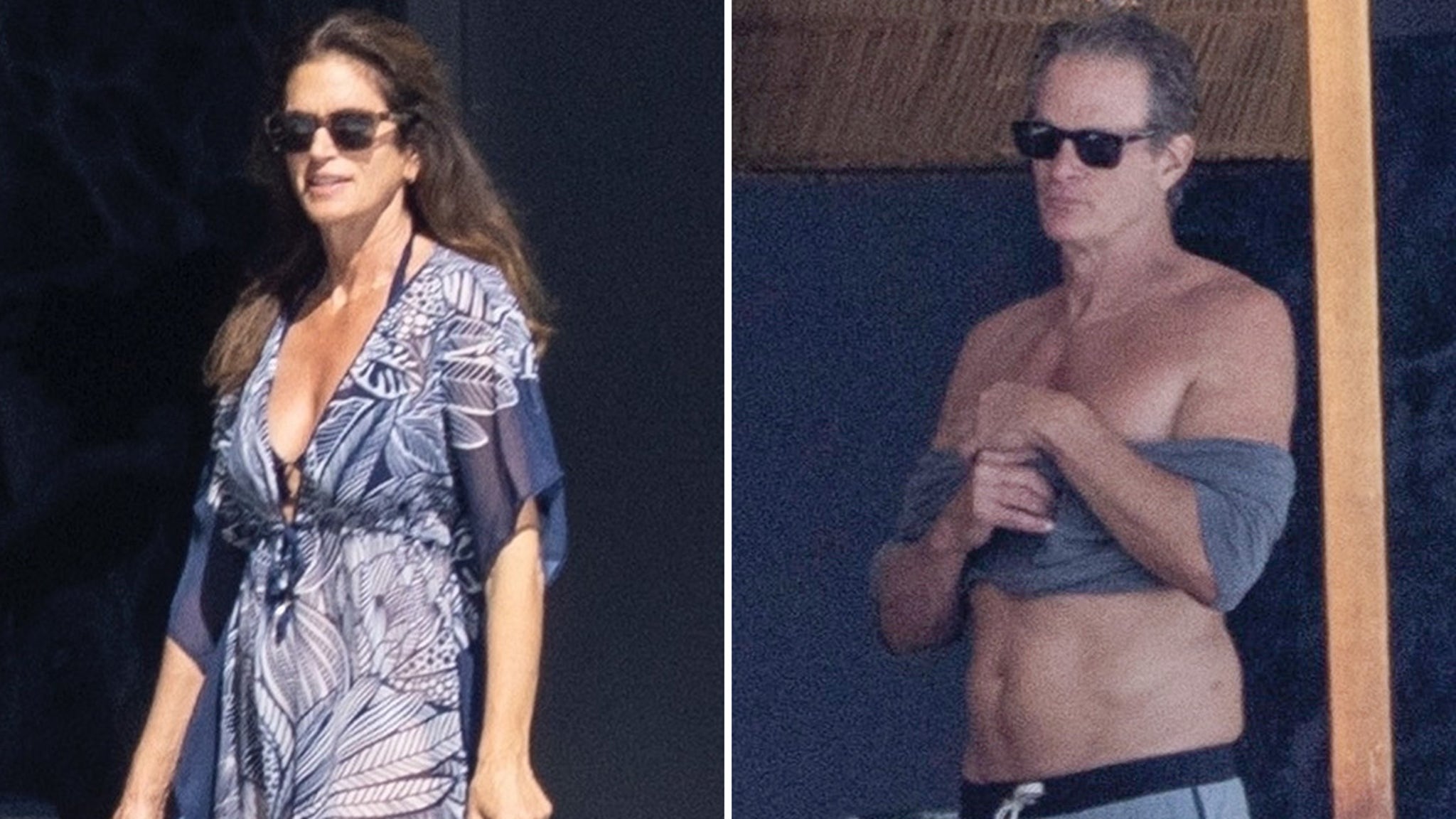 Cindy Crawford and Rande Gerber lounge by the pool with kids in Cabo