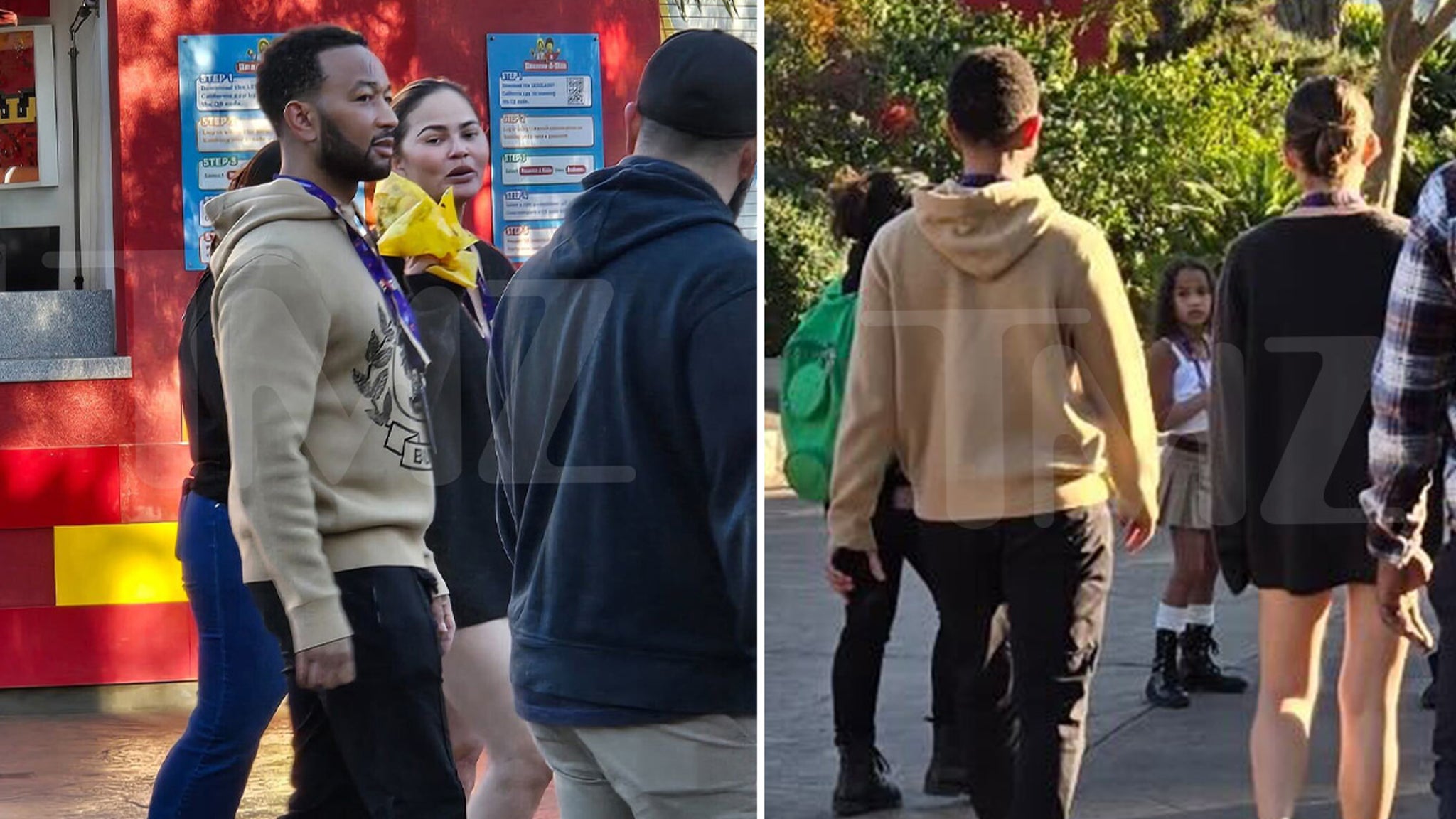 John Legend and Chrissy Teigen recreate family memories at Legoland after fire evacuation