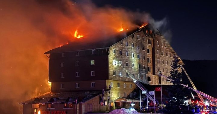 At least 66 people die after overnight fire at ski hotel in Türkiye – National