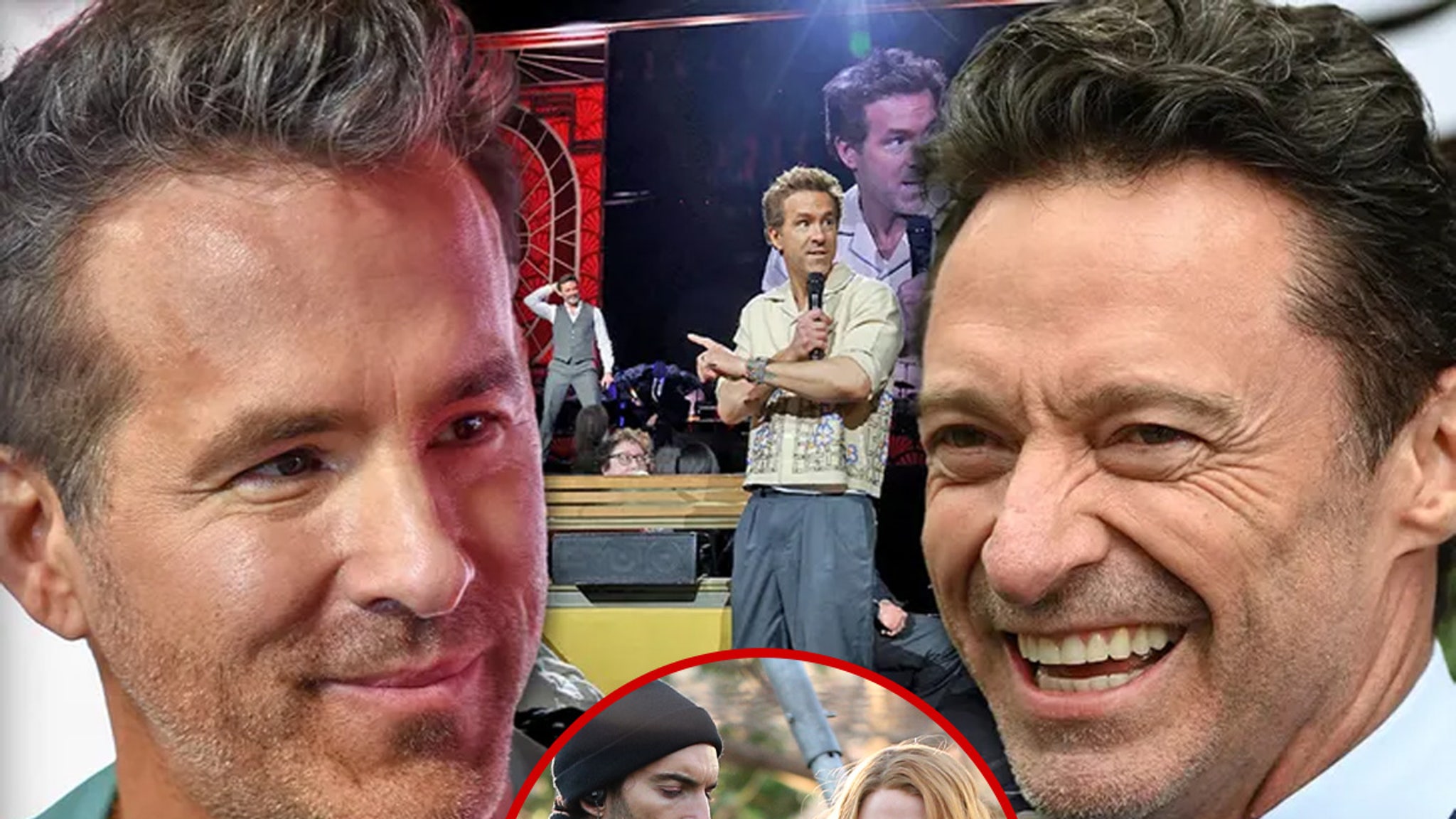 Ryan Reynolds surprises Hugh Jackman during a one-man show in the middle of Blake, Baldoni War