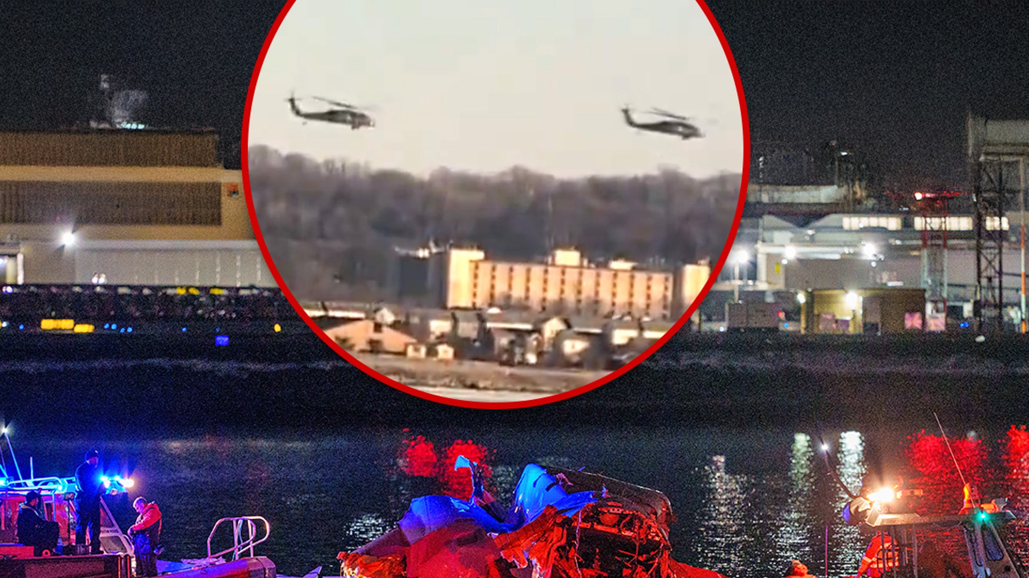 Helicopter flying in DC video in a shocking manner near trading aircraft