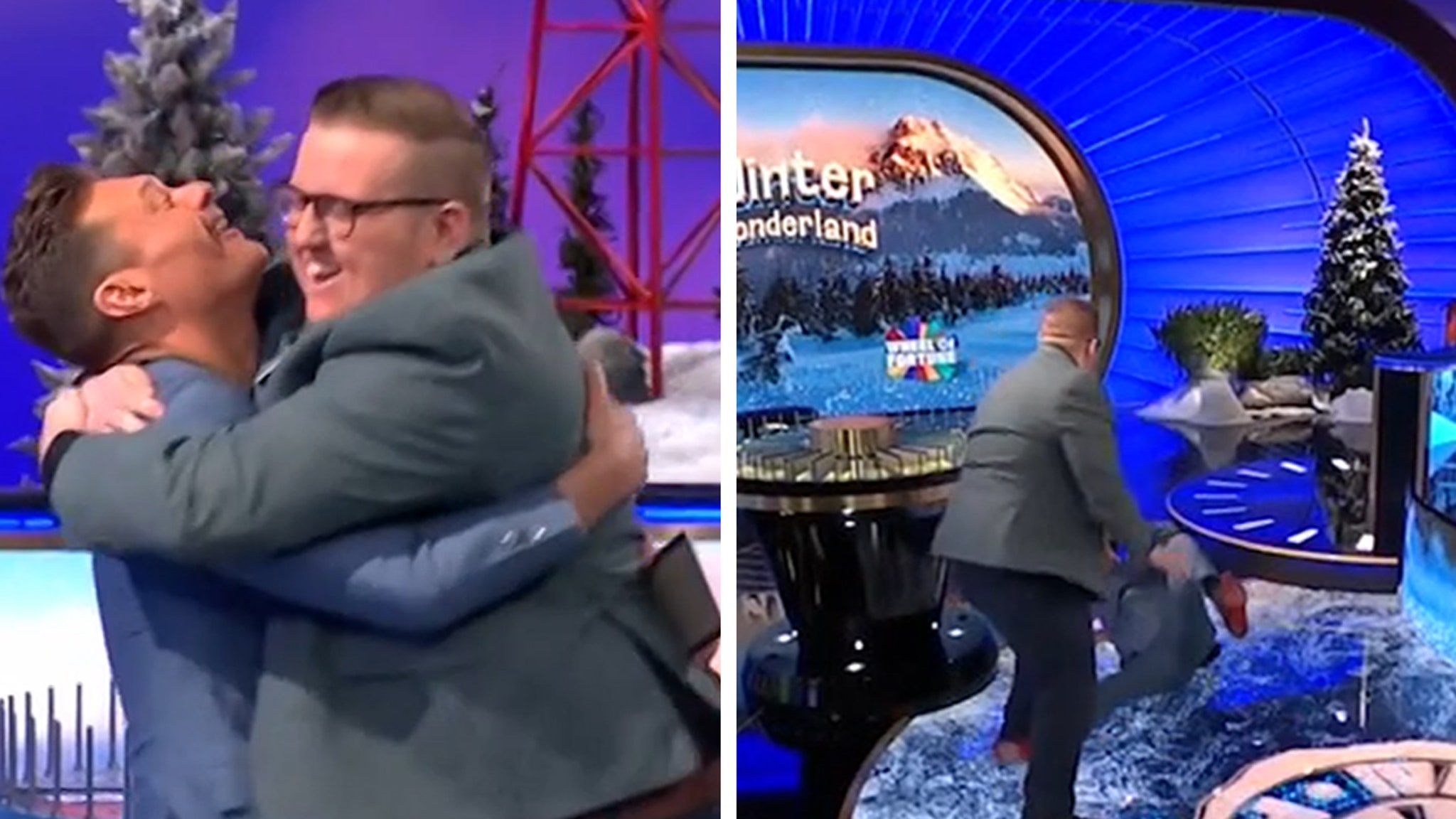 Ryan Seacrest falls on his butt during 'Wheel of Fortune' celebration, video