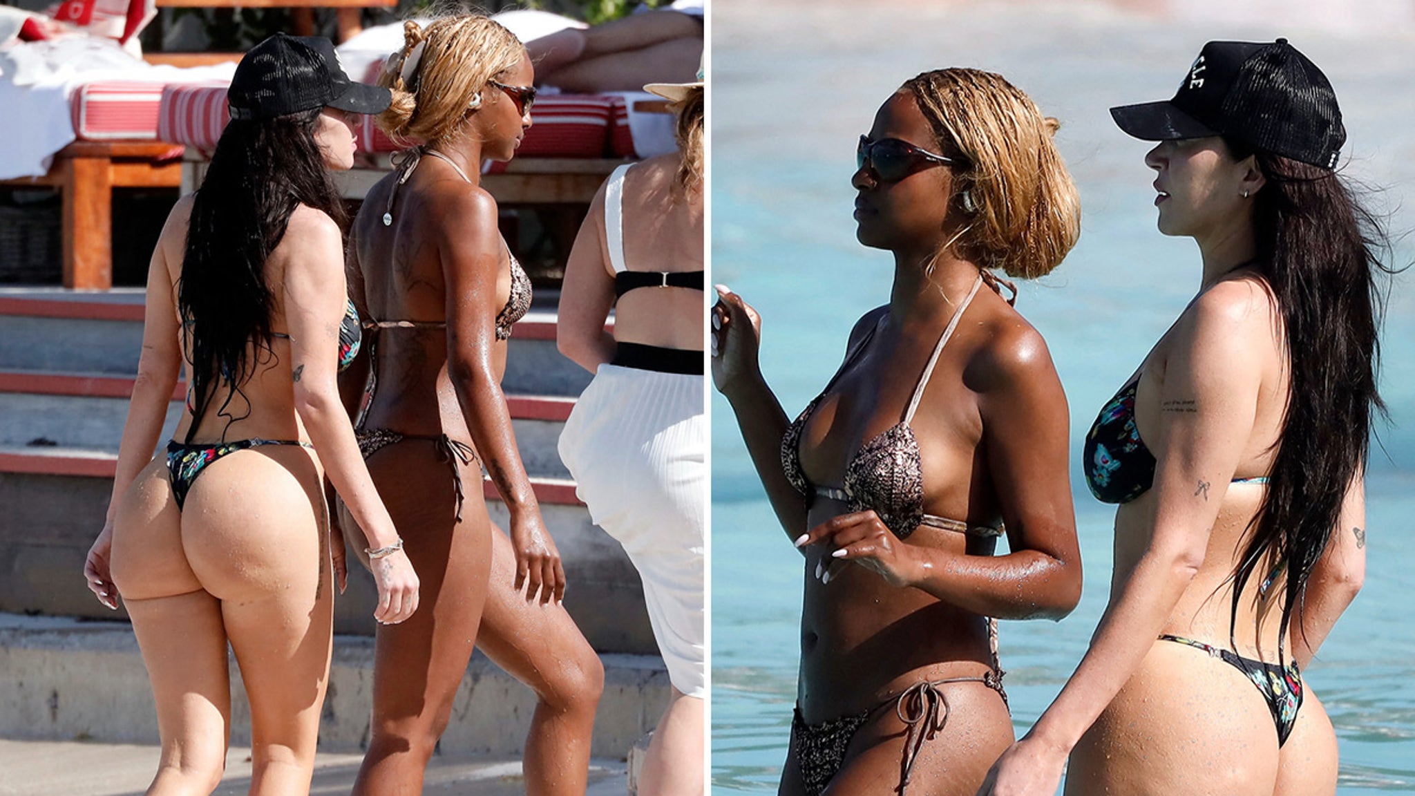 Stassie Karanikolaou heats up the heat in St. Barts with her friend Justine Skye