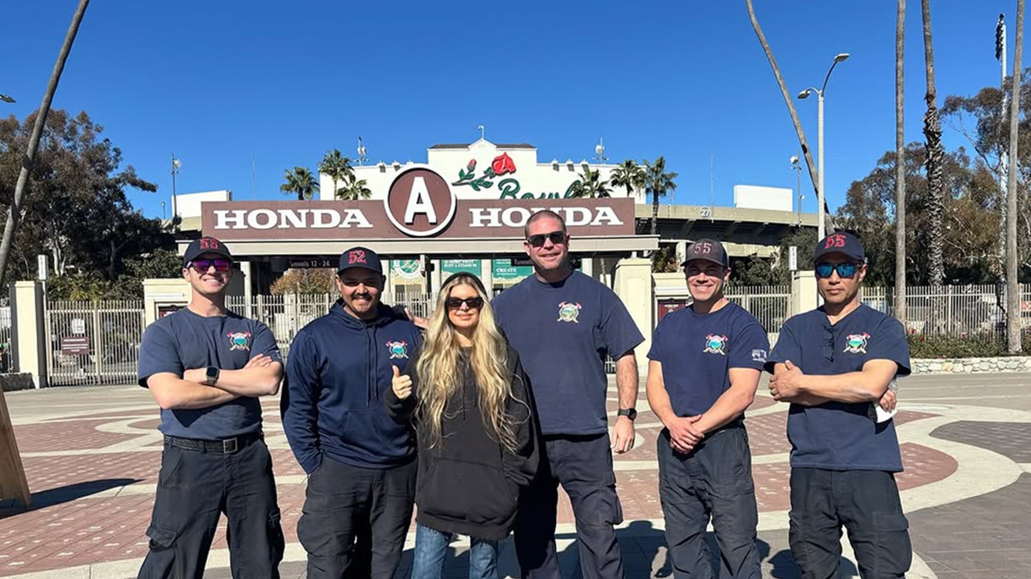 Fergie meets with firefighters after wildfires in Los Angeles threaten her home