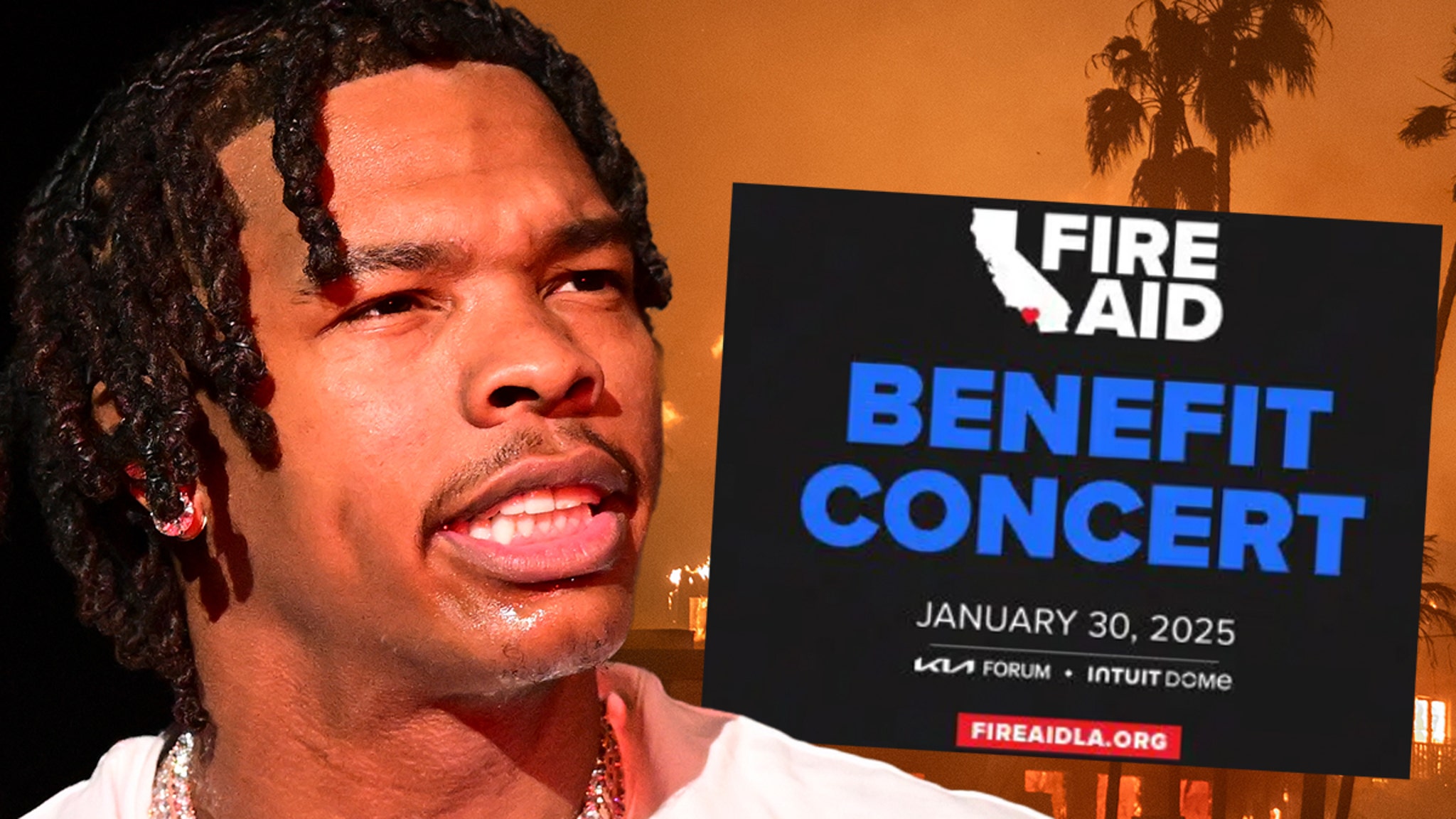 Lil Baby performs “California Breeze” at FireAid benefit concert