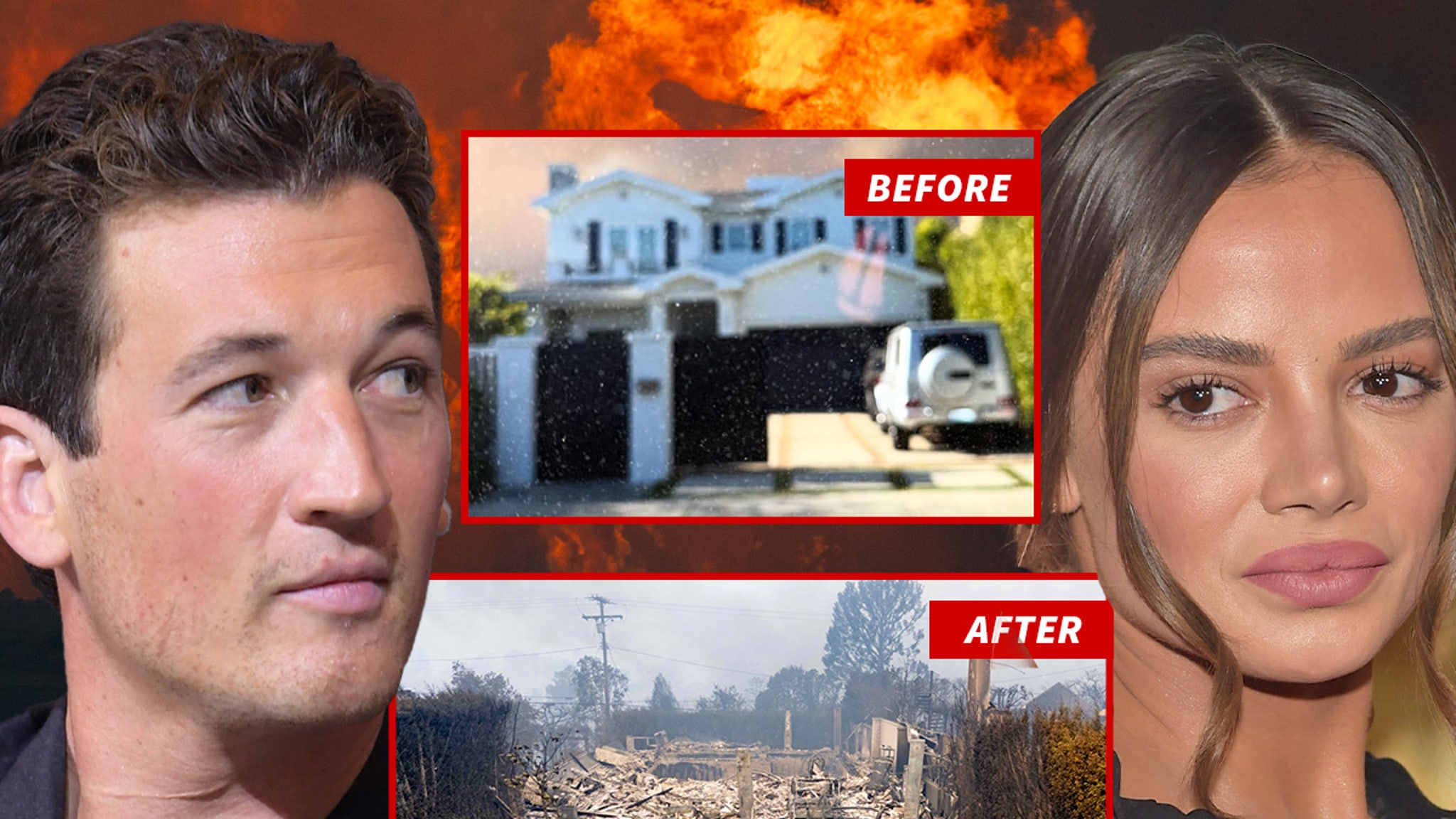 Miles Teller's wife Keleigh shares last picture of house before it burned