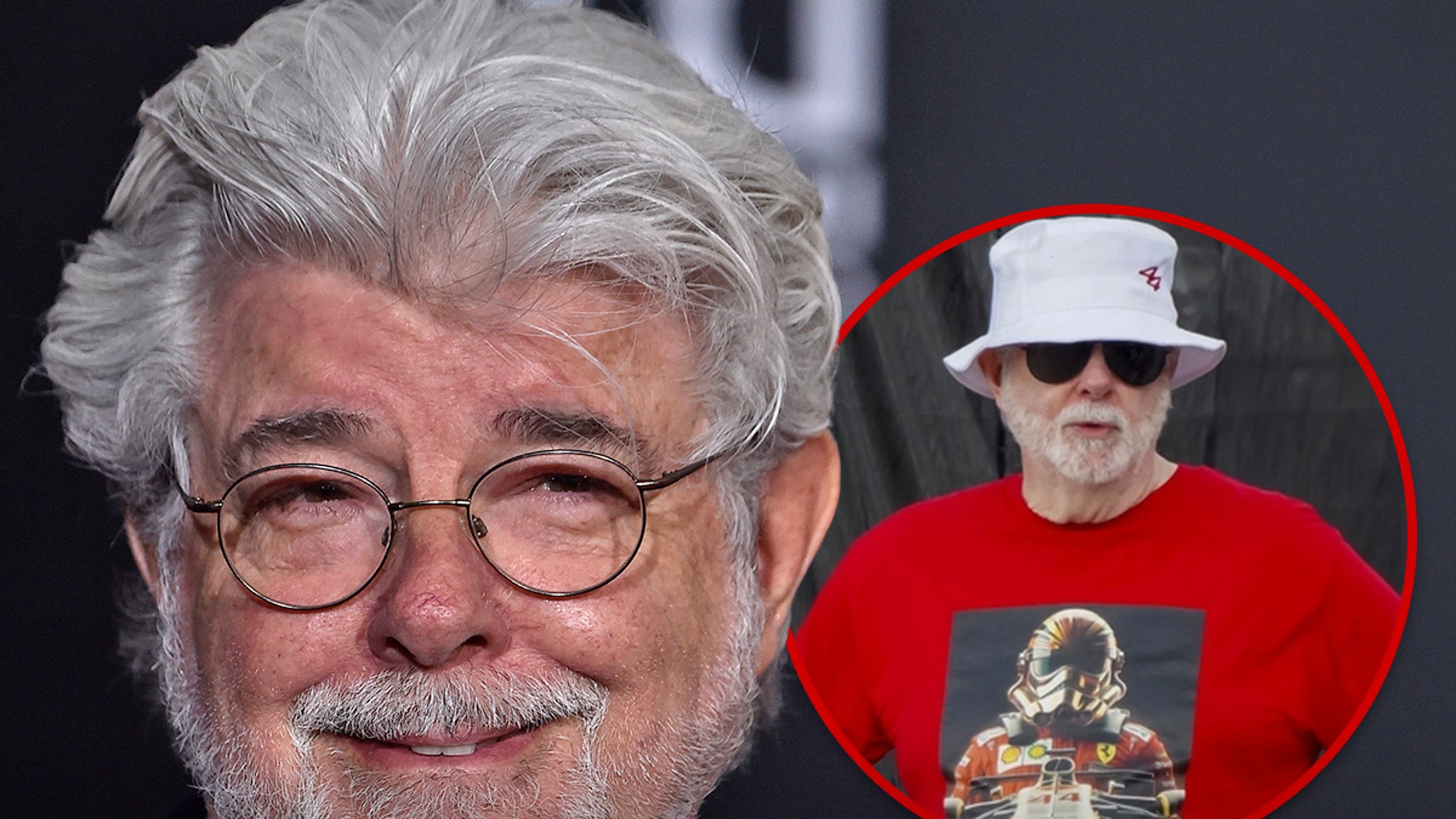 “Star Wars” director George Lucas rocks a Stormtrooper t-shirt while vacationing in St. Barts