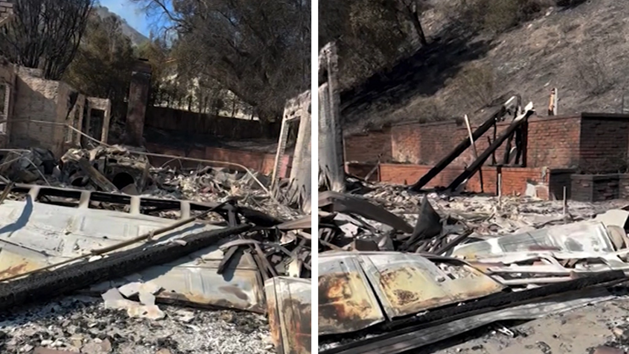 Jhené Aiko returns to the burned house in Los Angeles and films a shocking scene