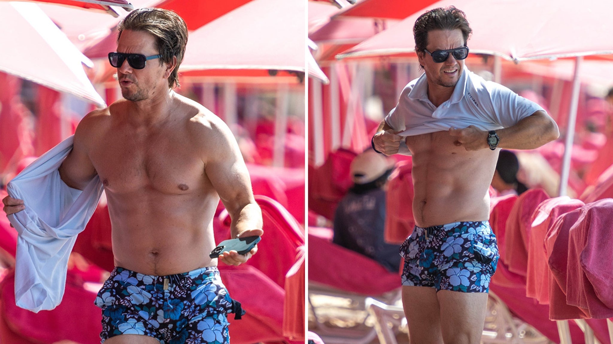 Mark Wahlberg is rocking his favorite pair of shorty shorts in Barbados again