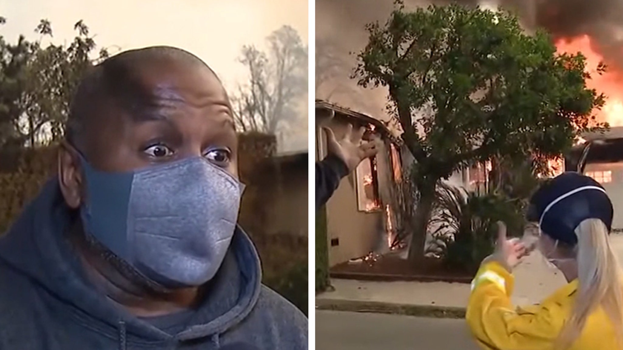 LA resident pleads for water to save house from fire