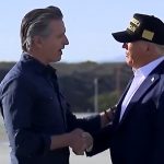 Trump lands in LA for Tour of Wildfire Damage and shakes hands with Gov. Gavin Newsom