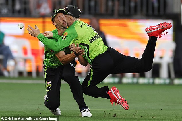 The Big Bash season is OVER for Cameron Bancroft after a horror on-field collision, as his Sydney Thunder teammate Daniel Sams also remains in Perth hospital.