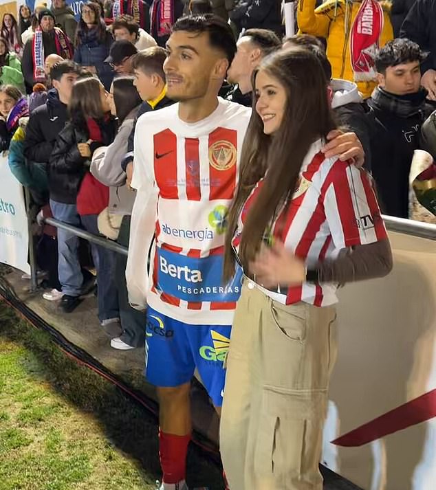 Spanish fourth division midfielder PROPOSALS to his girlfriend moments after 4-0 loss to Barcelona in the Copa del Rey