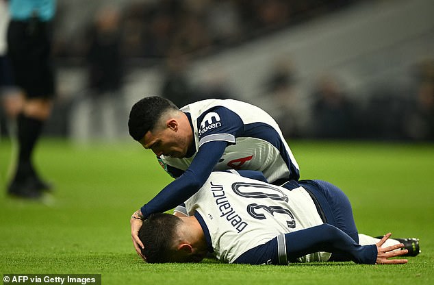 Tottenham provide update on Rodrigo Bentancur after a worrying injury in the Carabao Cup semi-final against Liverpool… with the star receiving treatment on the pitch for NINE minutes before being stretchered off