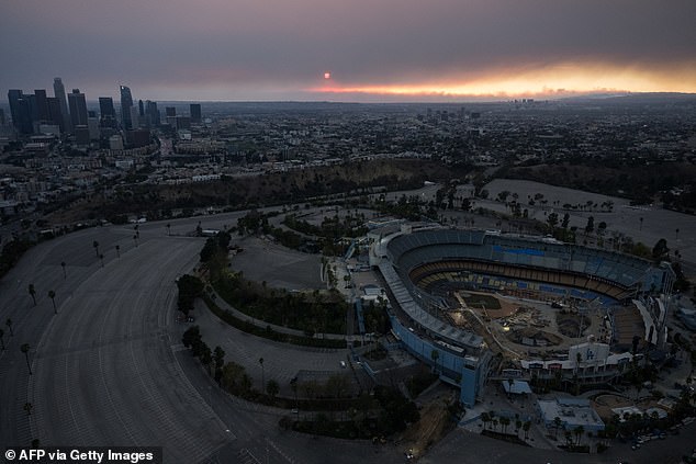 Dodger Stadium, Rose Bowl and SoFi surrounded by smoke and haze as Los Angeles fires unleash terrifying hellscape