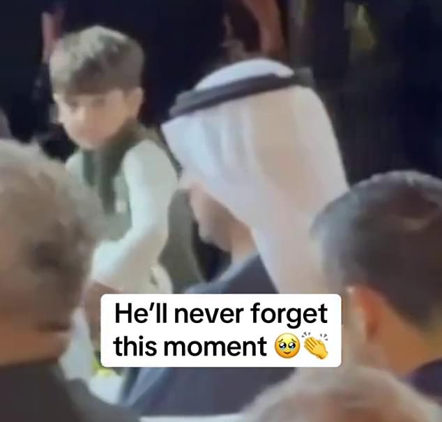 Cristiano Ronaldo goes viral when video emerges of the Portuguese superstar's incredible gesture after being approached by a starstruck young fan.