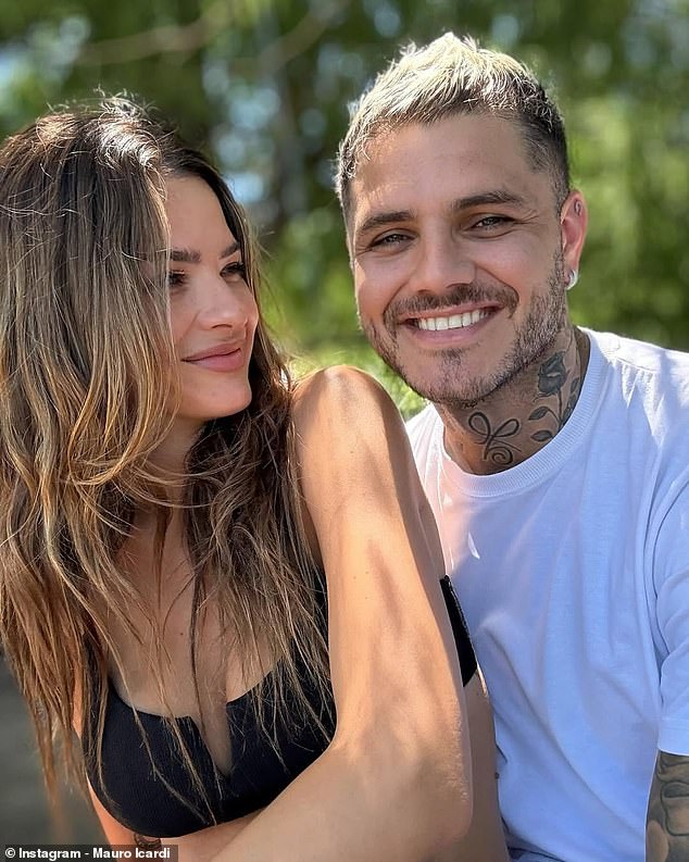 Mauro Icardi goes public with his new girlfriend after messy divorce from Wanda Nara, days after the Galatasaray star's X-rated sexual text messages to his ex-wife were revealed