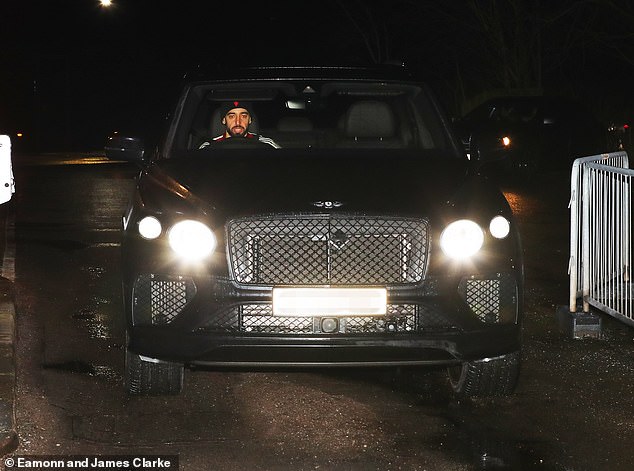 Ruben Amorim leads the Man United carpool celebrating the stars on their late night return to Manchester Airport after the penalty win at Arsenal.