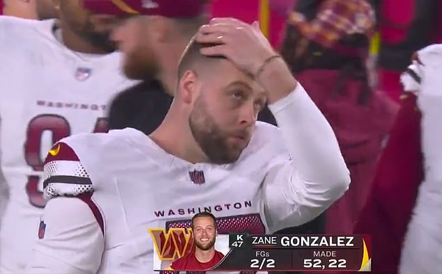 The real reason Commanders kicker Zane Gonzalez kept playing with his hair before making the playoff-winning kick.