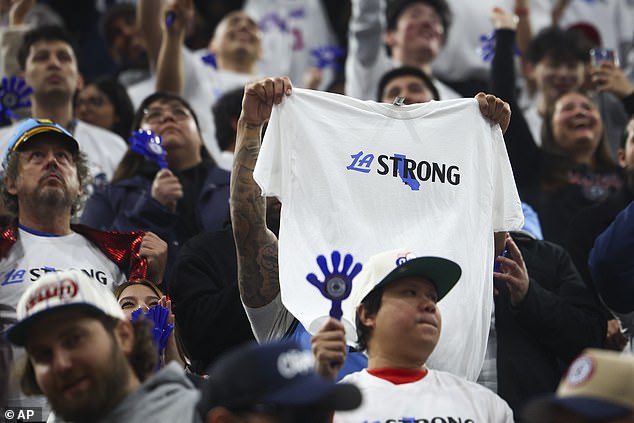 The Clippers' announcer delivers an emotional pregame speech as they and the Lakers return to action amid the Los Angeles fires.