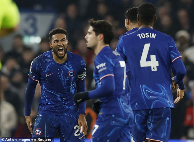 Chelsea 2-2 Bournemouth: Reece James avoids Blues' blushes as captain scores injury-time free-kick to save point, but poor run continues