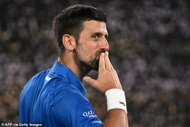 Novak Djokovic seals second-round victory with a kiss for coach Andy Murray, but the Serbian struggles AGAIN for consistency against qualifier Jaime Faria