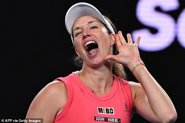 Danielle Collins slaps herself on the bum and boasts about receiving a “big check for £148,000” as she accuses the Australian Open crowd of being “super drunk” for booing her as she beat the home loser.