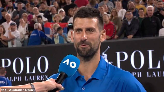 Novak Djokovic shows Danielle Collins how to deal with 'drunk' hecklers with hilarious response to fan who leaves Australian Open crowd in stitches