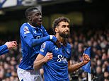 Everton 3-2 Tottenham: Spurs slide to ANOTHER defeat as pressure mounts on Ange Postecoglou after rejuvenated Toffees' first-half attack