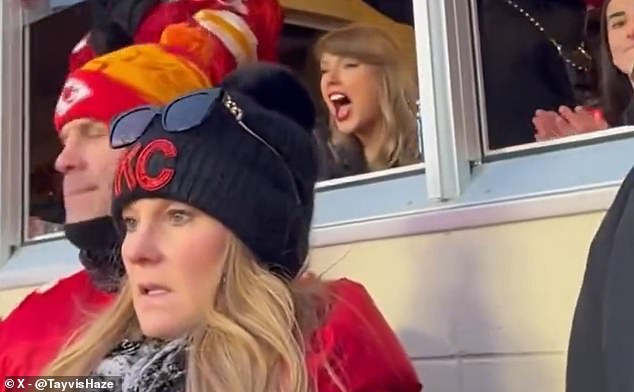 New Footage of Taylor Swift Watching Chiefs Playoff Game Shows Expletive-Laden Response to Travis Kelce's Game