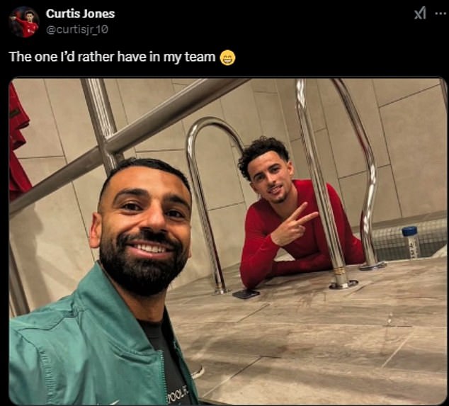 Curtis Jones risks angering Liverpool fans after claiming the former Chelsea hero was BETTER than Mohamed Salah, before sending an eight-word response to appease the Anfield masses.