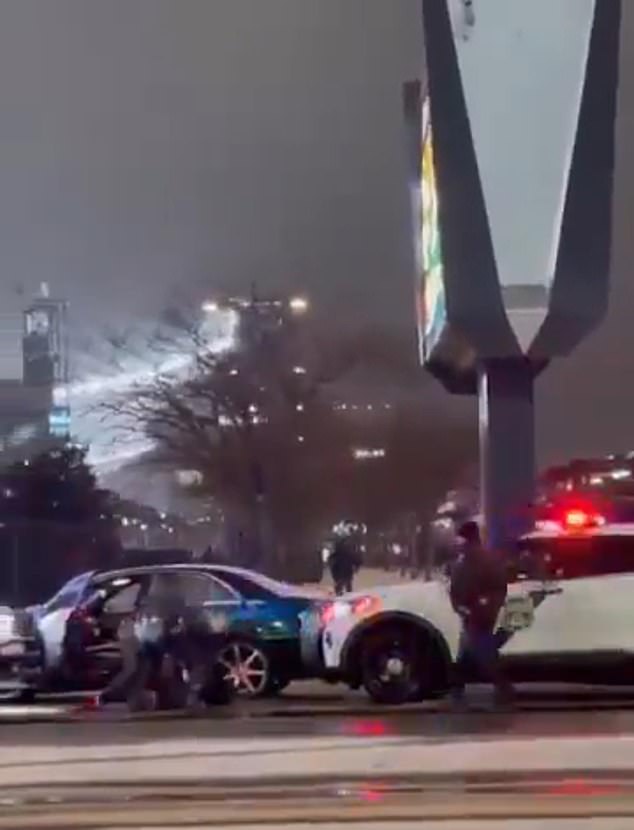 Driver crashes into Philadelphia cops in wild arrest outside Eagles' playoff win over Rams