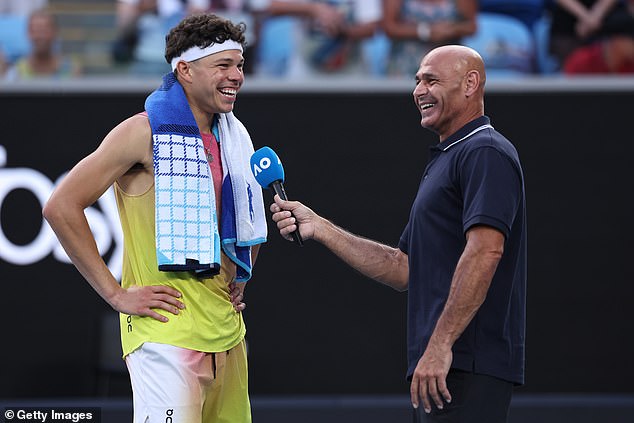 The Channel Nine star's risqué joke about Ben Shelton backfires at the Australian Open when the star asks: “Is this a black joke?”