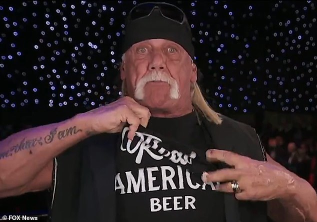 Strange moment when Hulk Hogan tears off his sleeves on Fox News while full of 'Trumpamania' at the inaugural ball