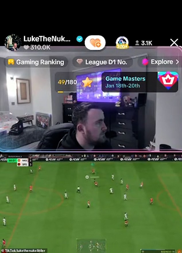 Luke Littler spends his 18th birthday playing video games live on TikTok, while his dad buys a celebratory dinner at his local restaurant.