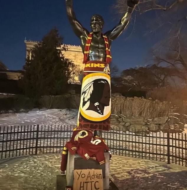 Commanders risk infamous curse after fans deface Philadelphia landmark before Eagles game