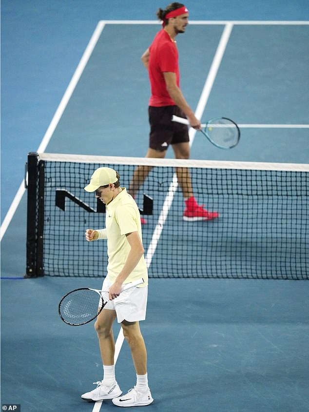 Jannik Sinner and Alexander Zverev share a moving hug after the Italian triumphed at the Australian Open