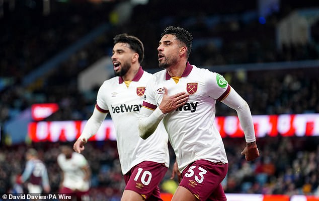 Aston Villa 1-1 West Ham: Emerson Palmieri gives the Hammers a deserved point with the draw in the second half after Jacob Ramsey's initial goal