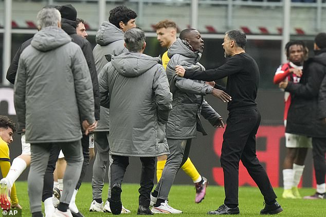 AC Milan Boss and Captain come to blows and have to be separated after the last winner, while Kyle Walker watched from the stands